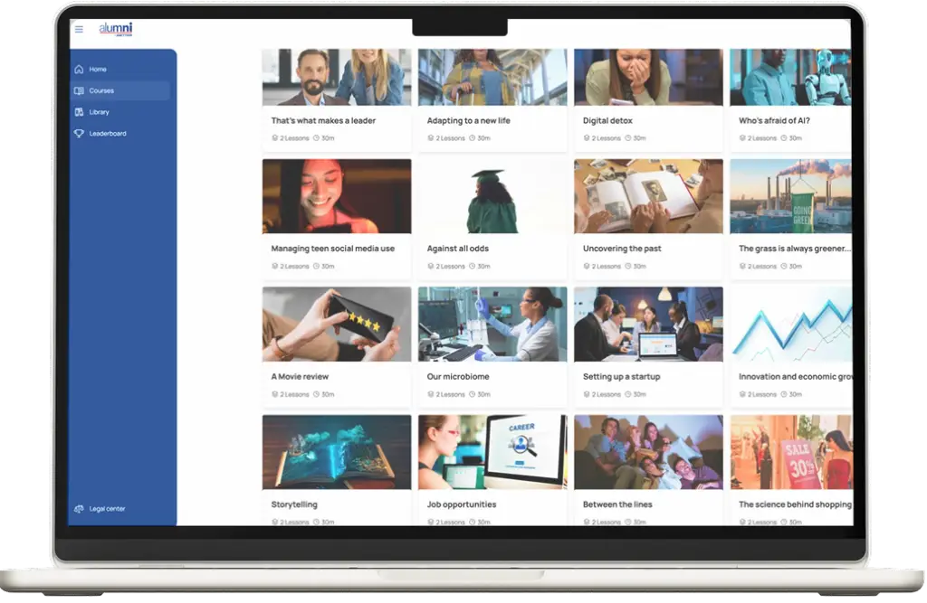 Plataforma de Estudos Interativa para Curso de Inglês Online Alumni
